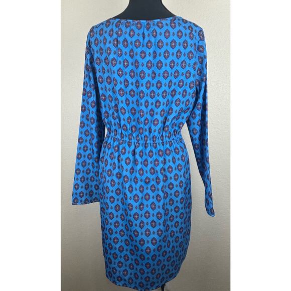 J.Crew Blue Medalian Faux Wrap Dress Size 6 - Picture 2 of 9